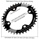 LEBYCLE CHAINRING 104BCD NARROW WIDE ROUND 34T