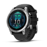 Garmin fēnix® E – 47 mm, AMOLED
Stainless steel with Black silicone band