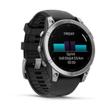 Garmin fēnix® E – 47 mm, AMOLED
Stainless steel with Black silicone band