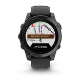 Garmin fēnix® E – 47 mm, AMOLED
Slate grey steel with Black silicone band