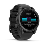 Garmin fēnix® E – 47 mm, AMOLED
Slate grey steel with Black silicone band