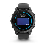 Garmin fēnix® E – 47 mm, AMOLED
Slate grey steel with Black silicone band