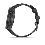 Garmin fēnix® E – 47 mm, AMOLED
Slate grey steel with Black silicone band