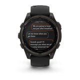 Garmin fēnix® 8 – 47 mm, Solar, Sapphire |
Sapphire, Carbon grey DLC titanium with Black/pebble grey silicone band