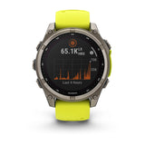Garmin fēnix® 8 – 47 mm, Solar, Sapphire |
Sapphire, Titanium with Amp yellow/graphite silicone band