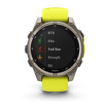 Garmin fēnix® 8 – 47 mm, Solar, Sapphire |
Sapphire, Titanium with Amp yellow/graphite silicone band