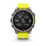 Garmin fēnix® 8 – 47 mm, Solar, Sapphire |
Sapphire, Titanium with Amp yellow/graphite silicone band