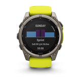 Garmin fēnix® 8 – 51 mm, Solar, Sapphire |
Sapphire, Titanium with Amp yellow/graphite silicone band