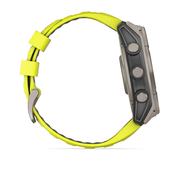 Garmin fēnix® 8 – 51 mm, Solar, Sapphire |
Sapphire, Titanium with Amp yellow/graphite silicone band