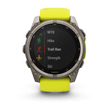 Garmin fēnix® 8 – 51 mm, Solar, Sapphire |
Sapphire, Titanium with Amp yellow/graphite silicone band