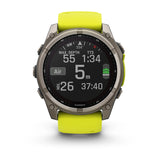 Garmin fēnix® 8 – 51 mm, Solar, Sapphire |
Sapphire, Titanium with Amp yellow/graphite silicone band