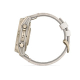 Garmin fēnix® 8 – 43 mm, AMOLED
Sapphire, Soft Gold with Limestone Leather Band