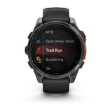 Garmin fēnix® 8 – 51 mm, AMOLED
Slate grey with Black silicone band