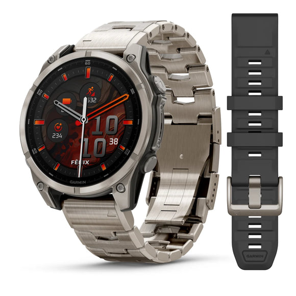 Garmin fēnix® 8 – 47 mm, AMOLED
Sapphire, Titanium with Vented titanium bracelet