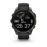 Garmin fēnix® 8 – 47 mm, AMOLED
Sapphire, Carbon grey DLC titanium with Black/pebble grey silicone band
