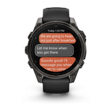 Garmin fēnix® 8 – 47 mm, AMOLED
Sapphire, Carbon grey DLC titanium with Black/pebble grey silicone band