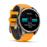 Garmin fēnix® 8 – 47 mm, AMOLED
Sapphire, Titanium with Spark orange/graphite silicone band