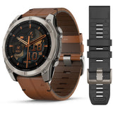 Garmin fēnix® 8 – 51 mm, AMOLED
Sapphire, Carbon grey DLC with Chestnut leather band