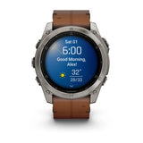 Garmin fēnix® 8 – 51 mm, AMOLED
Sapphire, Carbon grey DLC with Chestnut leather band