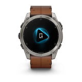 Garmin fēnix® 8 – 51 mm, AMOLED
Sapphire, Carbon grey DLC with Chestnut leather band