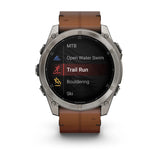 Garmin fēnix® 8 – 51 mm, AMOLED
Sapphire, Carbon grey DLC with Chestnut leather band