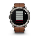 Garmin fēnix® 8 – 51 mm, AMOLED
Sapphire, Carbon grey DLC with Chestnut leather band