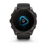 Garmin fēnix® 8 – 51 mm, AMOLED
Sapphire, Carbon grey DLC with Black/pebble grey silicone band