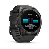 Garmin fēnix® 8 – 51 mm, AMOLED
Sapphire, Carbon grey DLC with Black/pebble grey silicone band