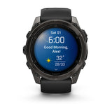Garmin fēnix® 8 – 51 mm, AMOLED
Sapphire, Carbon grey DLC with Black/pebble grey silicone band