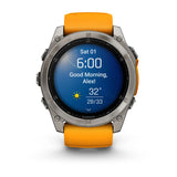 Garmin fēnix® 8 – 51 mm, AMOLED
Sapphire, Titanium with Spark orange/graphite silicone band