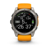 Garmin fēnix® 8 – 51 mm, AMOLED
Sapphire, Titanium with Spark orange/graphite silicone band