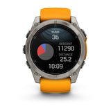 Garmin fēnix® 8 – 51 mm, AMOLED
Sapphire, Titanium with Spark orange/graphite silicone band