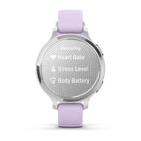 Garmin Lily® 2 Active
Silver with Purple Jasmine Silicone Band