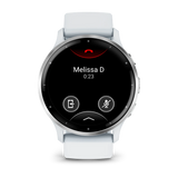 Garmin Venu® 3
Silver stainless steel bezel with whitestone case and silicone band