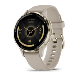 Garmin Venu® 3S
Soft Gold Stainless Steel Bezel with French Gray Case and Silicone Band