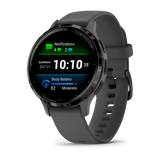 Garmin Venu® 3S
Slate stainless steel bezel with pebble gray case and silicone band
