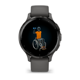 Garmin Venu® 3S
Slate stainless steel bezel with pebble gray case and silicone band