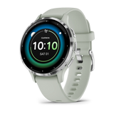 Garmin Venu® 3S
Silver stainless steel bezel with sage grey case and silicone band