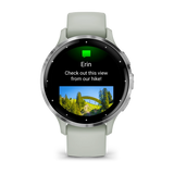 Garmin Venu® 3S
Silver stainless steel bezel with sage grey case and silicone band