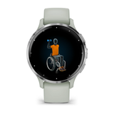 Garmin Venu® 3S
Silver stainless steel bezel with sage grey case and silicone band