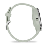 Garmin Venu® 3S
Silver stainless steel bezel with sage grey case and silicone band
