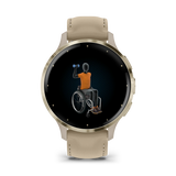 Garmin Venu® 3S
Soft Gold Stainless Steel Bezel with French Gray Case and Leather Band
