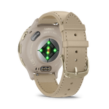 Garmin Venu® 3S
Soft Gold Stainless Steel Bezel with French Gray Case and Leather Band