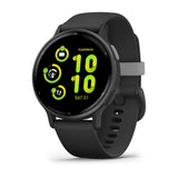 Garmin vívoactive® 5
Slate aluminium bezel with black case and silicone band