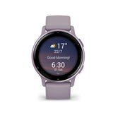 Garmin vívoactive® 5
Metallic orchid Aluminium bezel with orchid case and silicone band