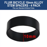 Fluir Bicycle 10mm Alloy Stem Spacers – 4 Pack
