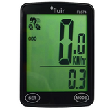 Fluir Bicycle Pro Wireless Computer with Backlight & Out Front Mount